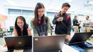 Students at the Tech Fair.